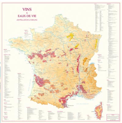 Kaart  van de  wijngaarden