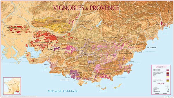 Kaart  van de  wijngaarden