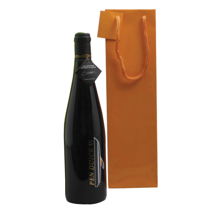 glanzend oranje draagtas voor wijn